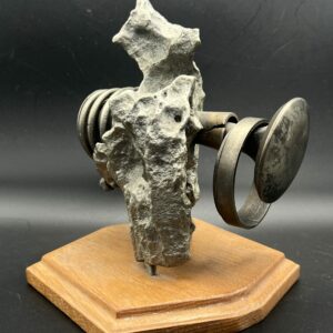 Fragment of a BMW 801 Aircraft Engine Cylinder from a Focke-Wulf Fw 190 Fighter, Mounted on a Stand